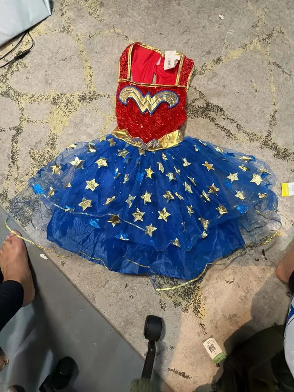 DC Wonder Woman Sequin Bodice Tulle Star Skirt Girls Costume